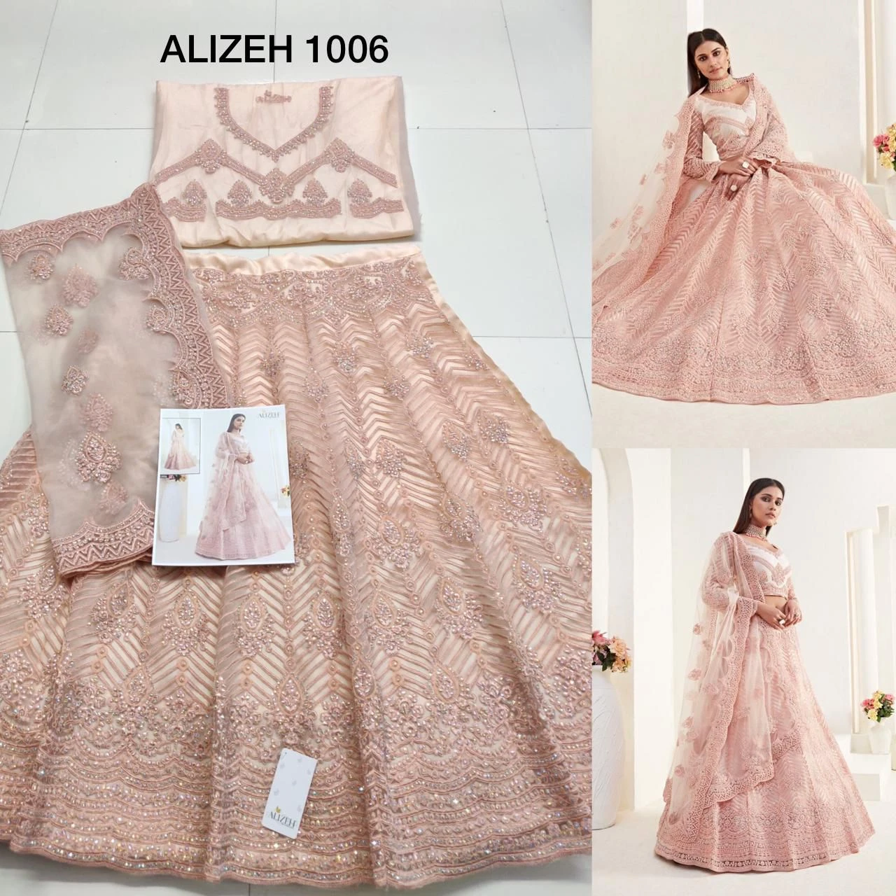 Alizeh 1006 Hit Design Butterfly Net Wholesale Lehenga — Wholesale Lehenga, Alizeh wholesale from Surat - Gallery Image 2